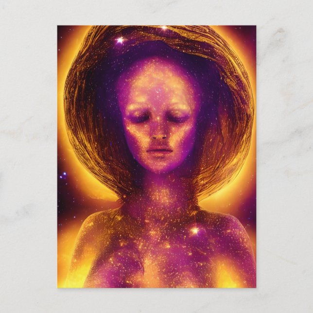 Cartão Postal Mulher estrela poderosa (Frente)