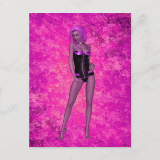 Cartão Postal Mulher fantasia de Punk rave