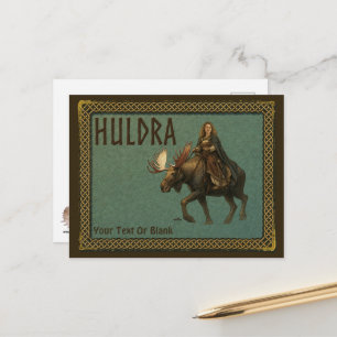 Cartão Postal Mulher Floresta Huldra Nórdica