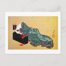 Cartão Postal Mulher Geisha Japonesa, Hokusai, Ukiyo-e
