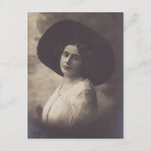 Cartão Postal Mulher-Glamor com Cartão-postal Vintage de Grande