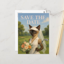 Cartão Postal Mulher golfista Save the Date Noiva Despedida