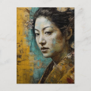 Cartão Postal Mulher Japonesa Bonita
