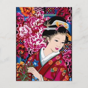 Cartão Postal Mulher japonesa em Kimono