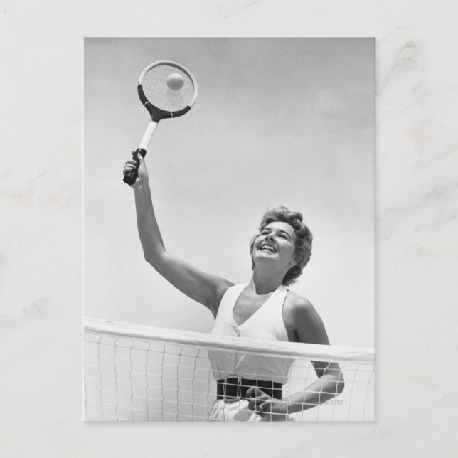 Cartão Postal Mulher jogando Tênis 2 (Frente)