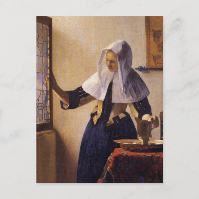 Cartão Postal Mulher jovem com lançador de água (Frente)