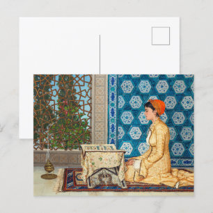 Cartão Postal Mulher Jovem Lendo   Osman Hamdi Bey  