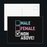 Cartão Postal Mulher Masculina Não Superior! Gay Transgêneros En<br><div class="desc">Mulher Masculina Não Superior! Engraçado Gay Transgênero Lésbica</div>