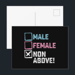 Cartão Postal Mulher Masculina Não Superior! Gay Transgêneros En<br><div class="desc">Mulher Masculina Não Superior! Engraçado Gay Transgênero Lésbica</div>