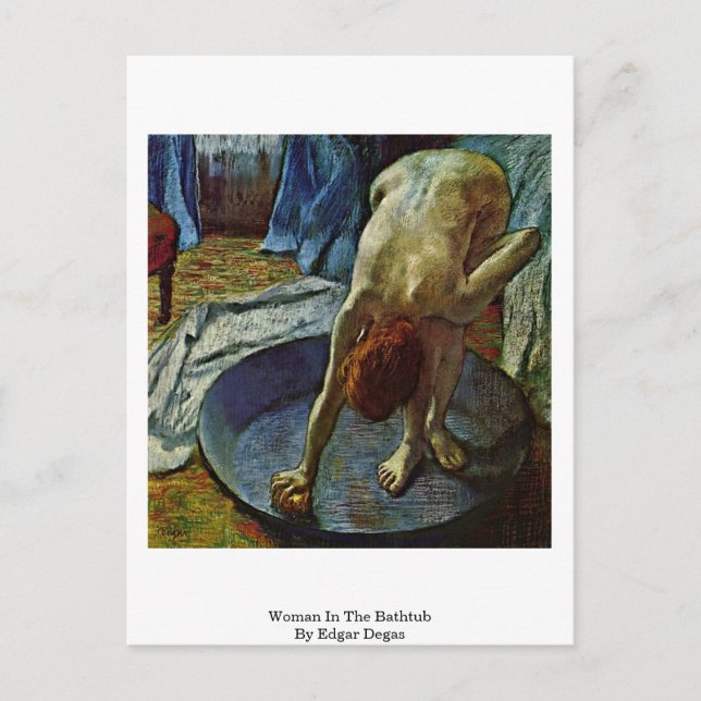 Cartão Postal Mulher na Banheira por Edgar Degas (Frente)