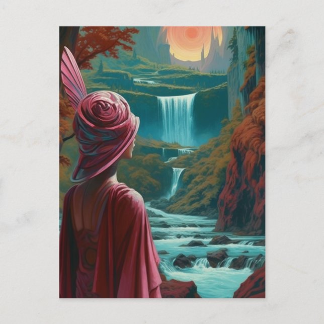 Cartão Postal Mulher na cachoeira (Frente)