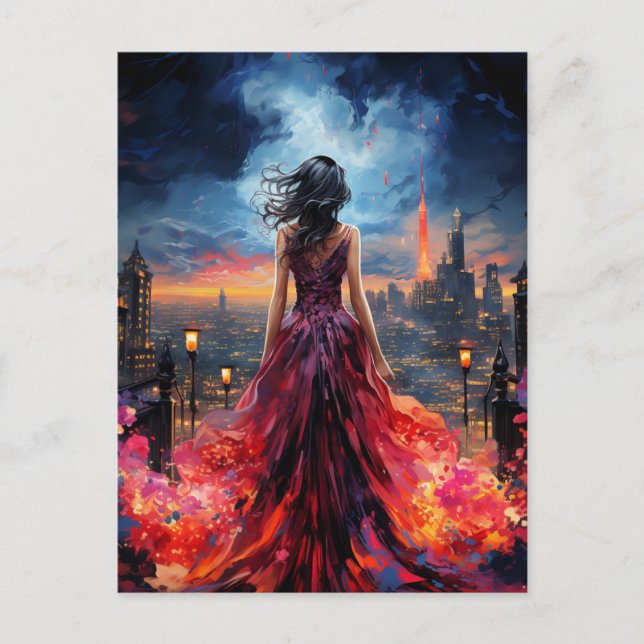 Cartão Postal Mulher na cidade (Frente)