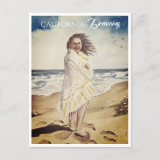 Cartão Postal Mulher Na Praia