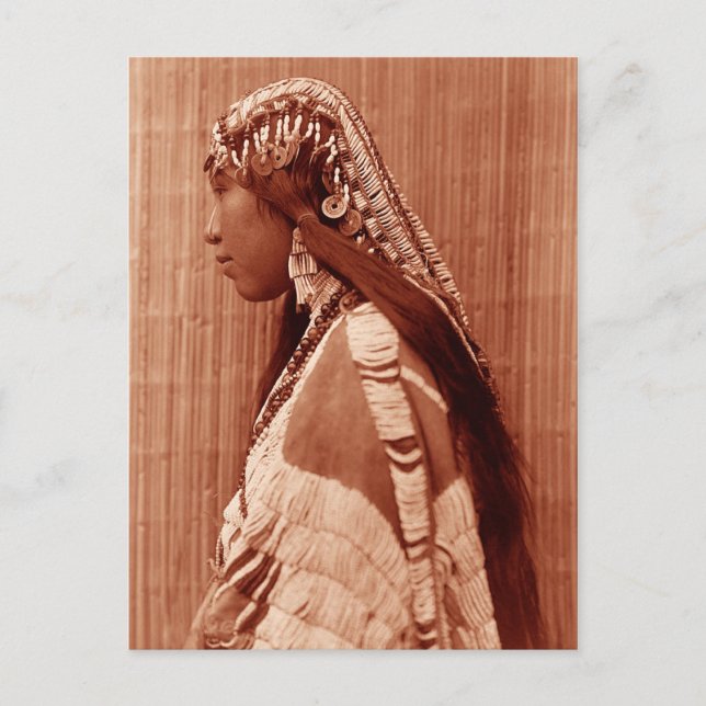 Cartão Postal Mulher Nativa Americana (Frente)