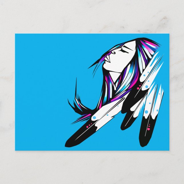 Cartão postal Mulher Nativa Americana (Frente)