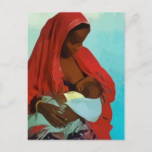 Cartão Postal mulher negra a amamentar