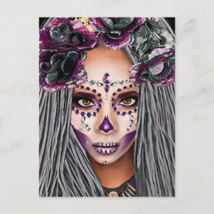 Cartão Postal Mulher Negra Africana Sacerdosa Fantasia Arte