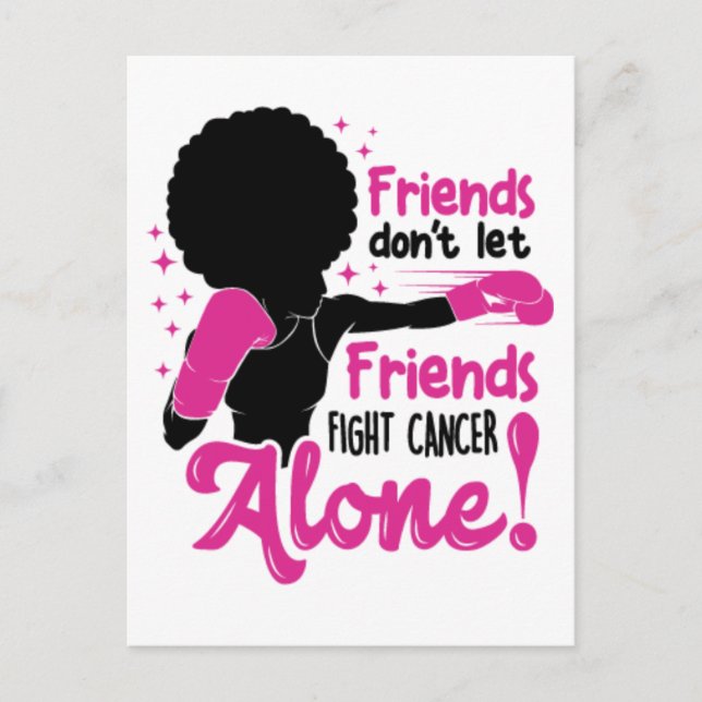 Cartão Postal Mulher negra cancer da mama sobrevivente da guerre (Frente)