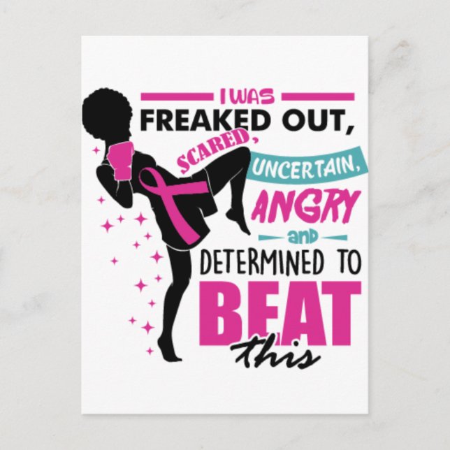 Cartão Postal Mulher negra cancer da mama sobrevivente da guerre (Frente)