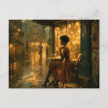 Mulher Negra em Paris Arte Postal