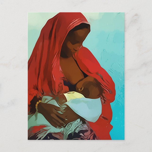 Cartão Postal mulher negra lactante (Frente)
