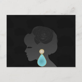 Cartão Postal Mulher Negra Silhouette Dark Glamor