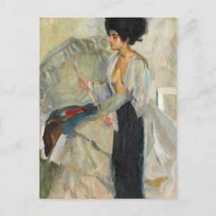 Cartão Postal Mulher no Estúdio   Edward Cucuel