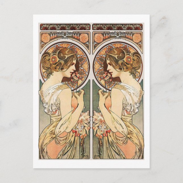 Cartão Postal Mulher no Mirror (Frente)