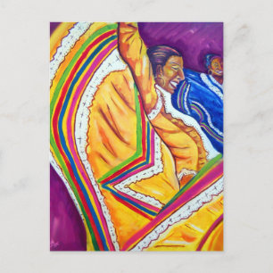 Cartão Postal Mulher no Vestido Amarelo