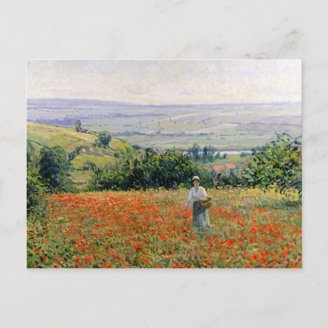 Cartão Postal Mulher num Campo de Pipoca (Frente)