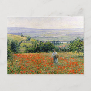 Cartão Postal Mulher num Campo de Pipoca