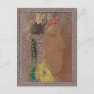 Cartão Postal Mulher Odilon Redon com flores CC0085