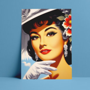 Cartão Postal Mulher Oriental Retro