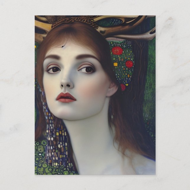 Cartão Postal Mulher Pagã no estilo do Klimt (Frente)