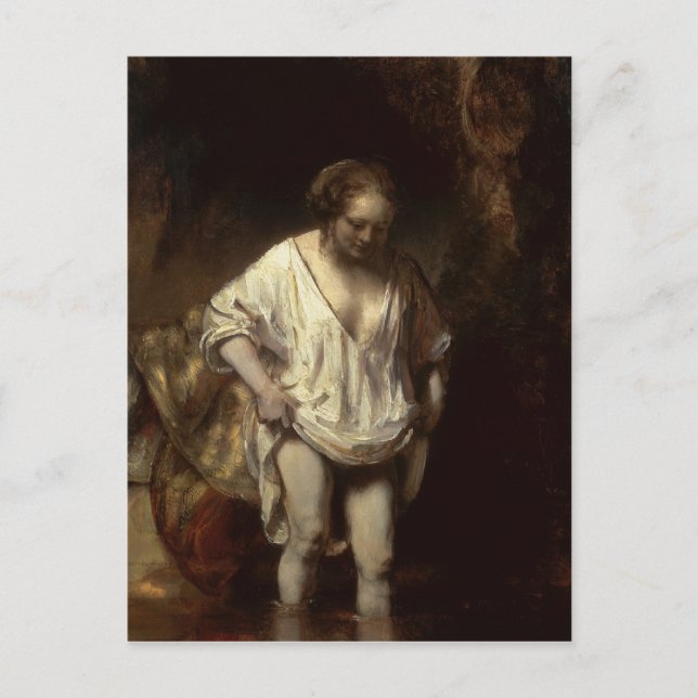 Cartão Postal Mulher que banha-se em um córrego, 1654 (Frente)