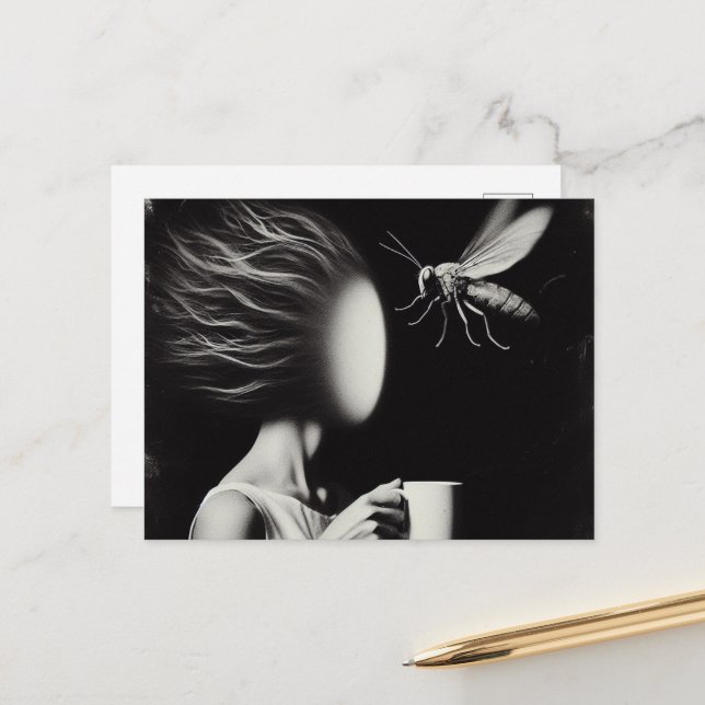 Cartão Postal Mulher Surreal e Bebê Morning Café (Frente/Verso In Situ)