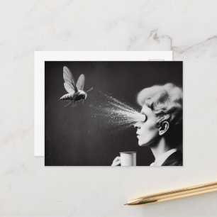 Cartão Postal Mulher Surreal e Bebê Morning Café