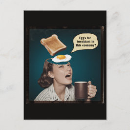 Cartão Postal Mulher Surreal, Ovos para o Café da Manhã nesta ec