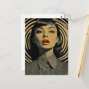 Cartão Postal Mulher Surrealista Vintage Única