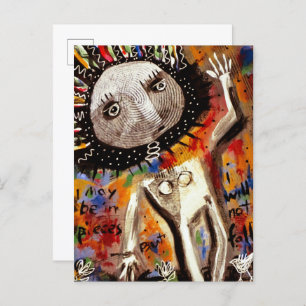 Cartão Postal Mulher Teetering no Brink