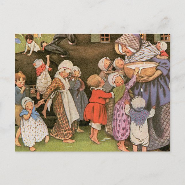 Cartão Postal Mulher Velha no Calçado (Frente)