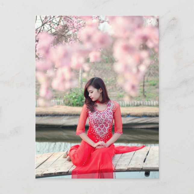 Cartão Postal mulher vietnamita (Frente)