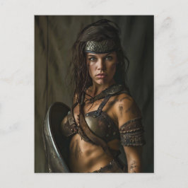 Cartão Postal Mulher Viking Canalizando o Estilo Amazon
