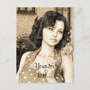 Cartão Postal Mulher Vintage