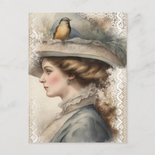 Cartão Postal Mulher Vintage