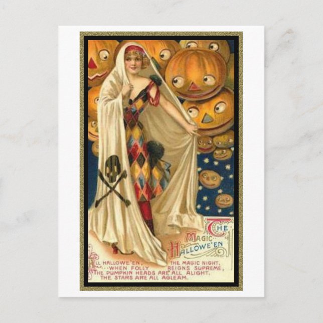 Cartão Postal Mulher Vintage com Cabo (Frente)