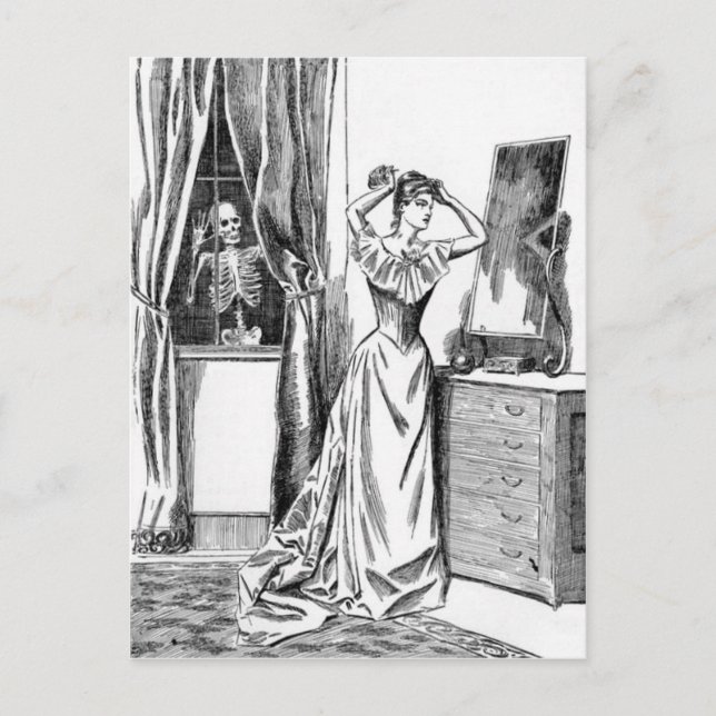 Cartão Postal Mulher Vitoriana do Monstro de Skeleton Ghoul (Frente)