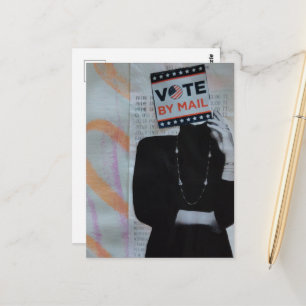 Cartão Postal Mulher Vota por Correio Colagem Mídia Mista