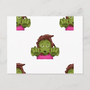 Cartão Postal mulher zombie emoji