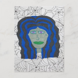 Cartão Postal Mulher Zumbi de Halloween 